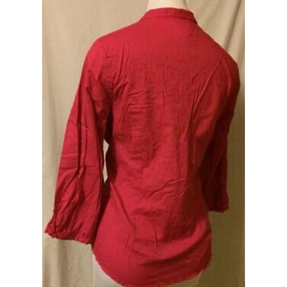 Talbots Stretch medium pink peasant blouse - Picture 6 of 8